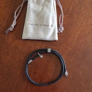 David Yurman leather/sterling adjustable bracelet
